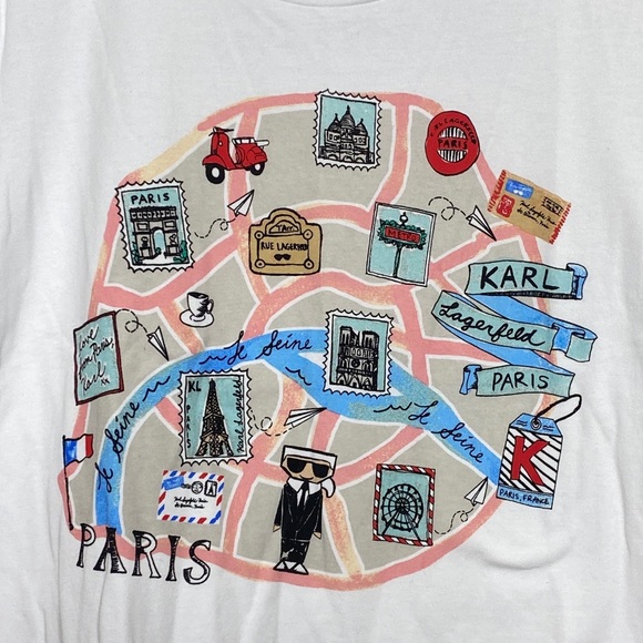 NWT Karl Lagerfeld Paris Graphic Tee Sz Small - Picture 3 of 9